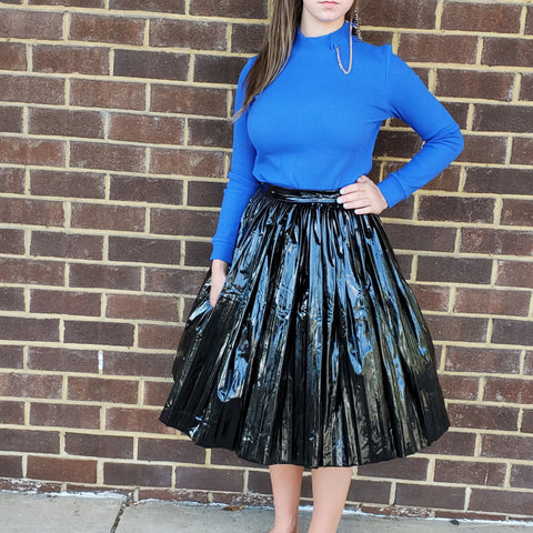 Pleather Pleated Skirt by Paisley