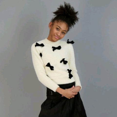 Furry Bow Sweater