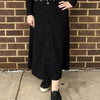 Black Button Knit Midi Skirt by Ivee