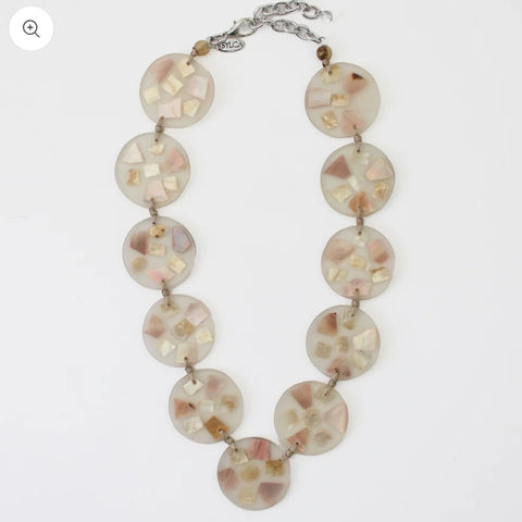 Pearl Iridescent Shell Claudia Necklace: Sylca