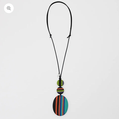 Multi Color Oval Darcy Pendant Necklace: Sylca