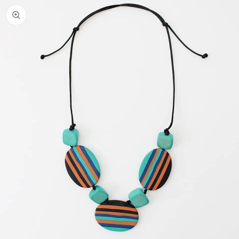 Multi Color Oval Darcy Necklace: Sylca