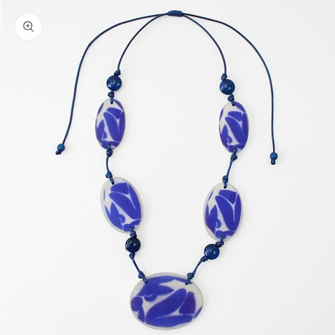 Blue Frosted Lori Necklace: Sylca