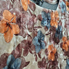 Square Neck Salmon Floral Velvet Maxi Robe by JackieO