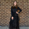 Tiered Black Tulle Maxi Dress