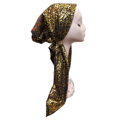 Cheetah Metallic Headscarf by Pink Dot NY