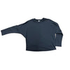Navy Sweatshirt Dolman Top by KMW