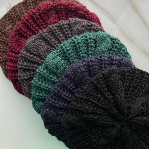 Plain Cable Beret by Valeri