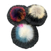 Charcoal Cableknit Pom Beret by Valeri