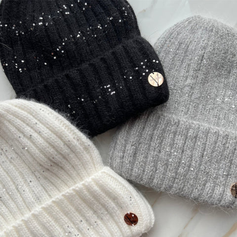 Natalie Shimmer Cuff Beanie by Valeri