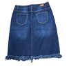 Fringed Hem Jean Skirt