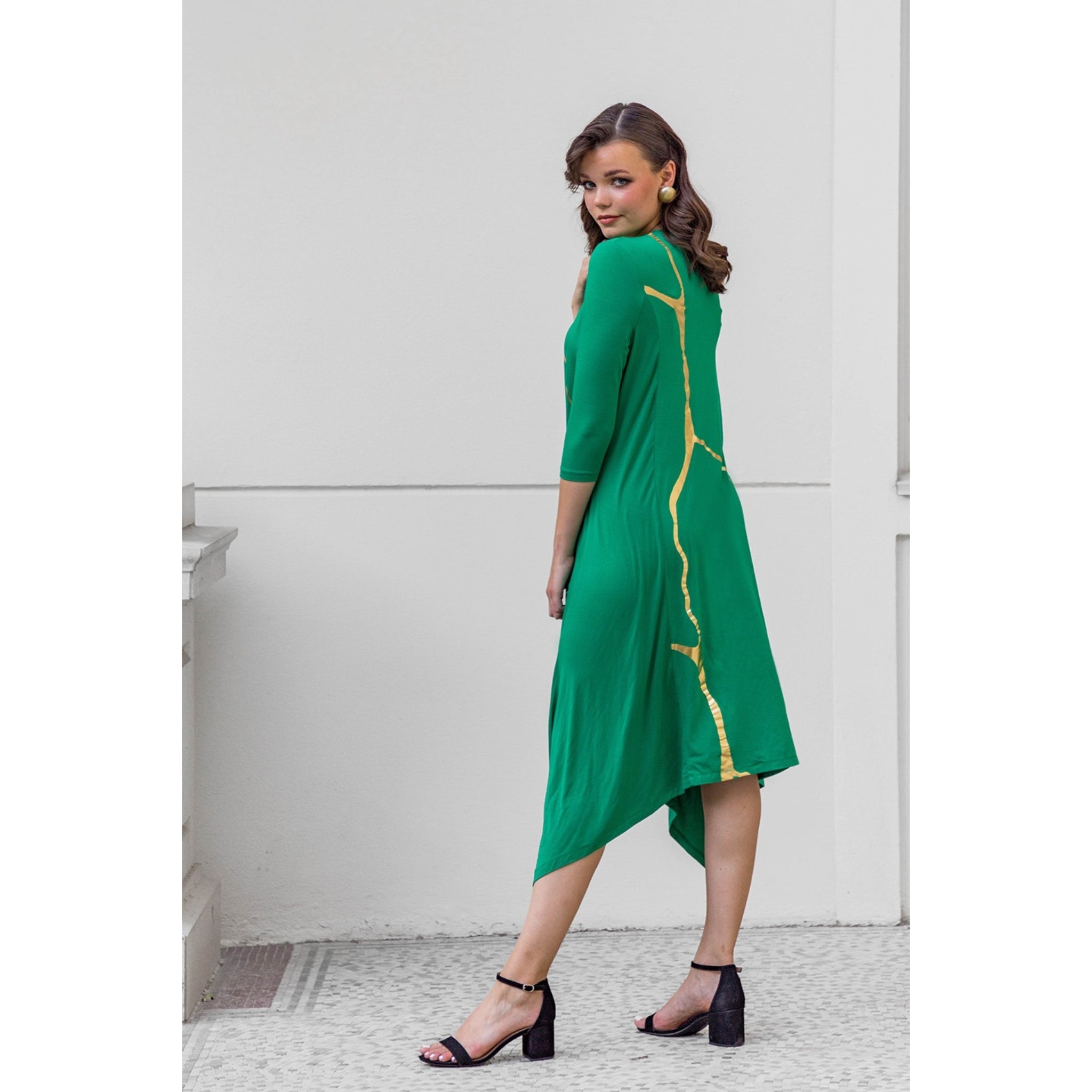 Erina Dress by Mikah: Emerald Green/Gold The Mimi Boutique Erina Dress by Mikah: Emerald Green/Gold The Mimi Boutique