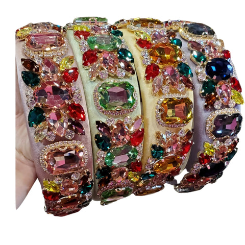 Cushioned Bejeweled Hard Headband