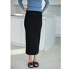 Modal Midi Slim Skirt: Black