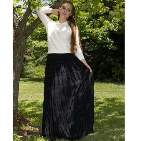 Lace Tiered Maxi Skirt by Lilac Teen