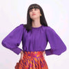 Silky Beaded Cuff Violet Blouse Lillian