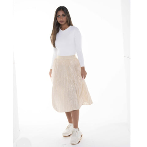 Golden Pleated Skirt by Ivee