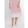 Knit Pleated Ombre Skirt: Pink/White