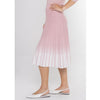 Knit Pleated Ombre Skirt: Pink/White