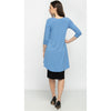 High Low Top by KMW-Blue Jersey 3/4 Sleeves