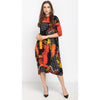 Georgiana Dress -Orange/Yellow Print