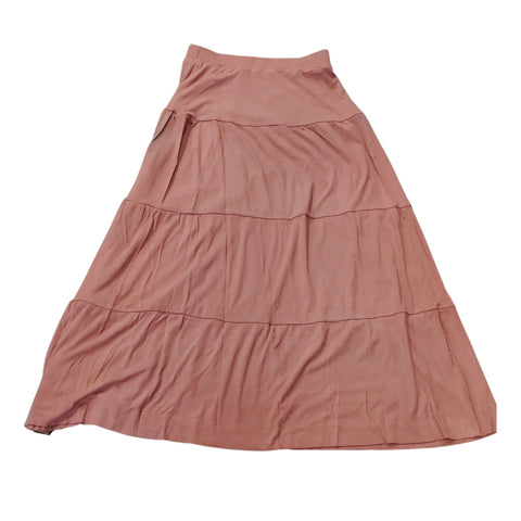Mauve Micro Ribbed Tiered Skirt by Ivee