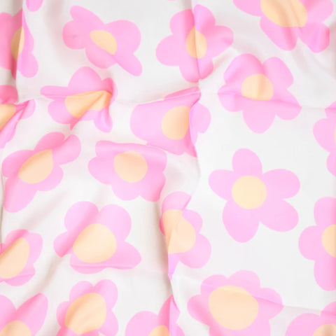 Pink & Yellow Retro Daisies Headscarf by Nicsessories