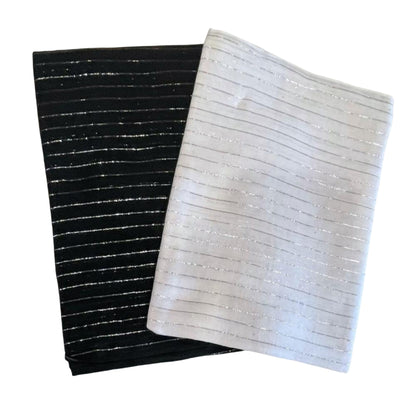 Silver Thread Lurex Cotton Headscarves - The Mimi Boutique
