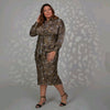 Rio Dress Plus Olive Leopard Print