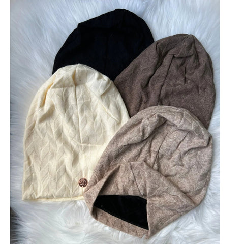 SB Soft Herringbone Beanie With Velvet Grip